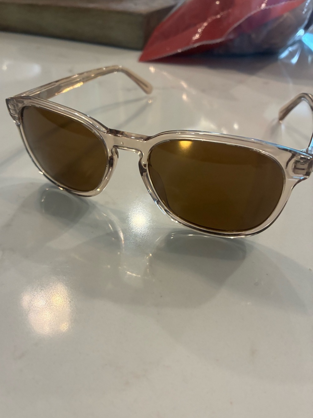 Vuarnet Belvedere crystal/champagne frames with brown lenses